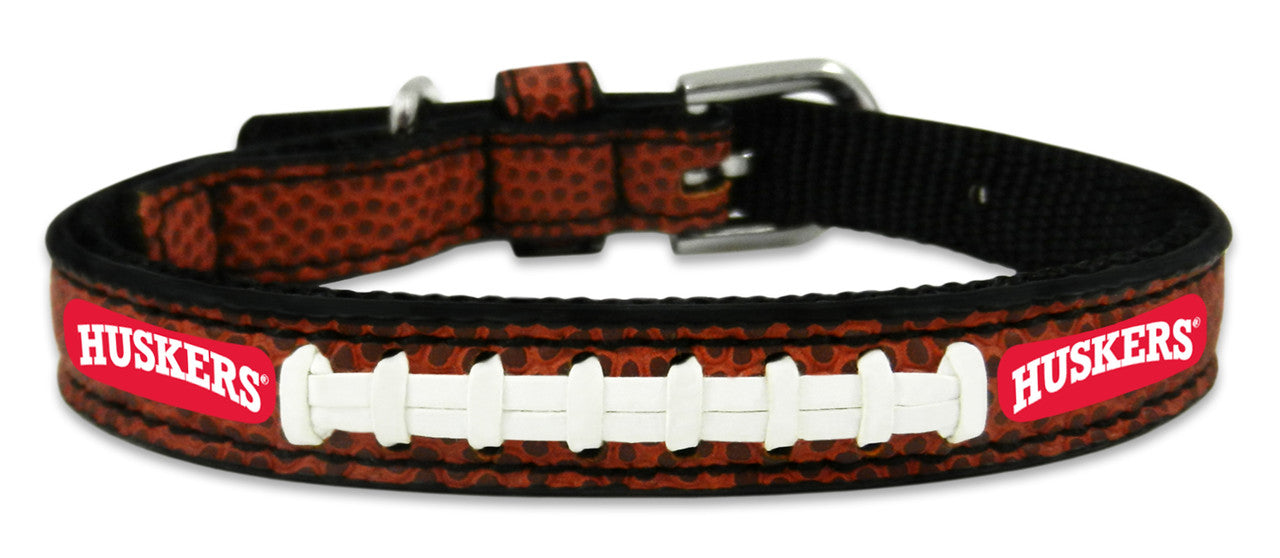 Nebraska Cornhuskers Pet Collar Classic Football Leather Size Toy - Sports Collectibles, Sports Memorabilia, Sports Fan Shop, Sports Gifts