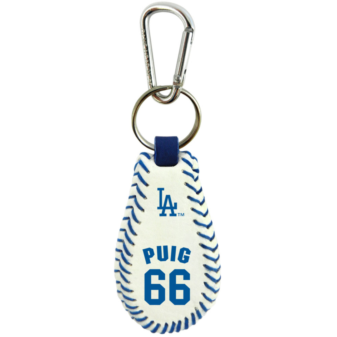 Los Angeles Dodgers Keychain Team Color Baseball Yasiel Puig CO - Sports Collectibles, Sports Memorabilia, Sports Fan Shop, Sports Gifts