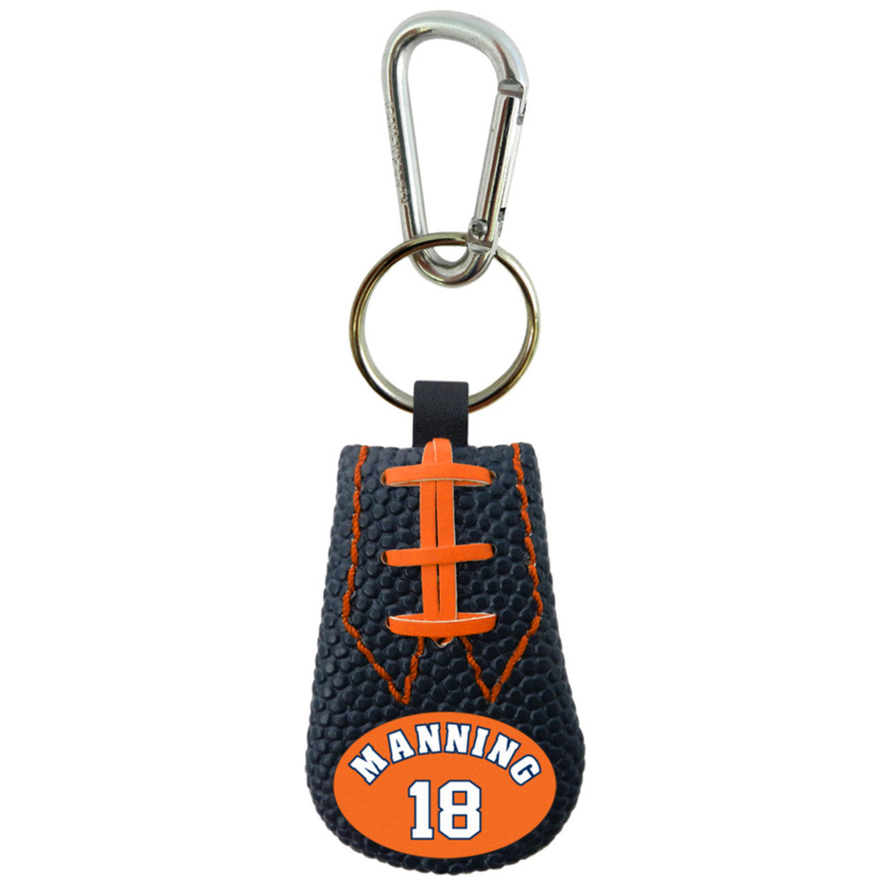 Denver Broncos Keychain Team Color Football Peyton Manning Design CO - Sports Collectibles, Sports Memorabilia, Sports Fan Shop, Sports Gifts