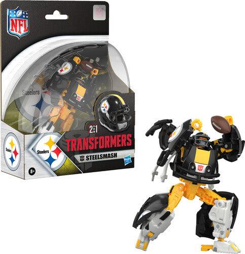 Hasbro Collectibles - NFL x Transformers - Pittsburgh Steelers - Steelsmash Helmet Action Figure - Sports Gifts, Sports Memorabilia, Sports Collectibles, Fan Shop