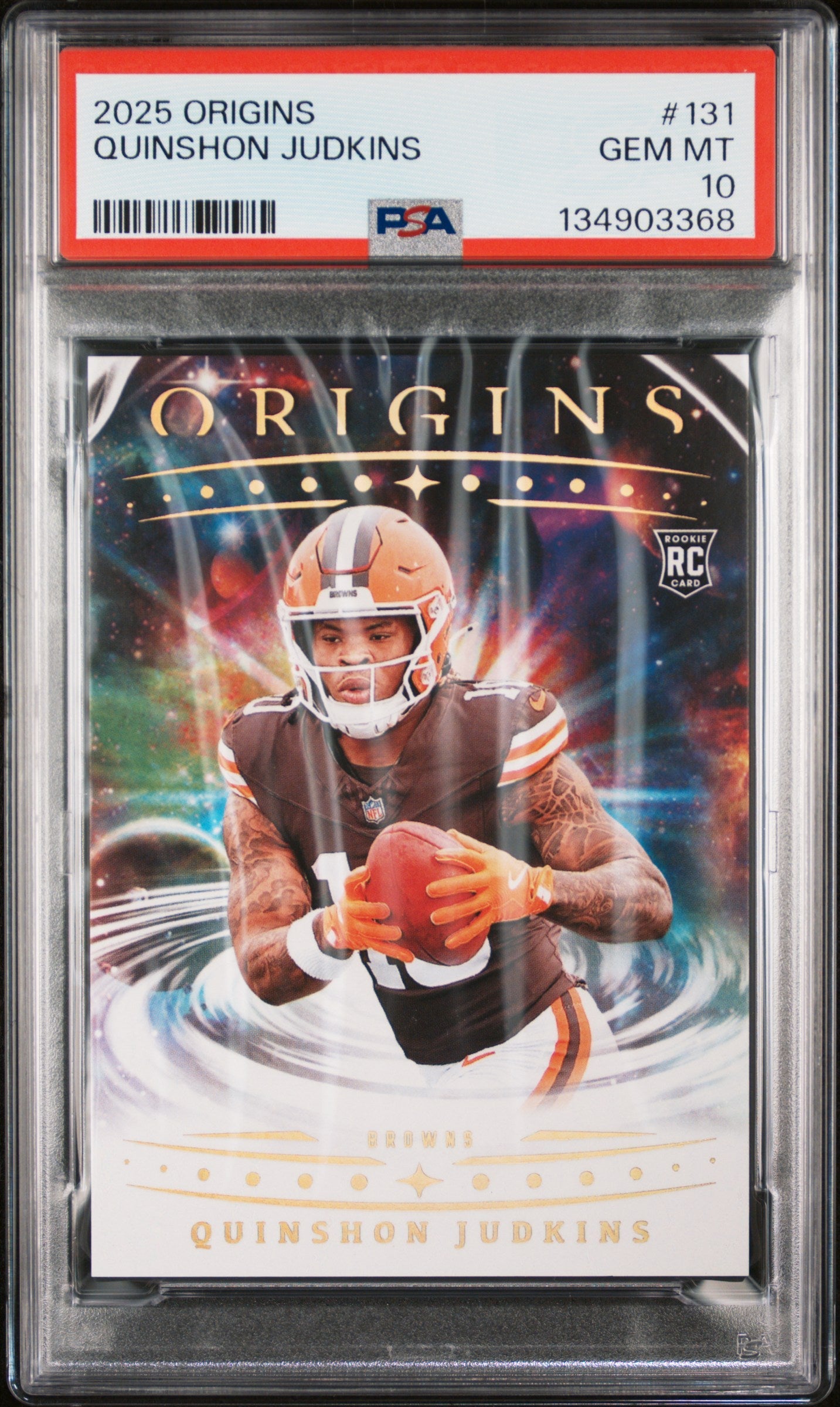 Graded 2025 Panini Origins Quinshon Judkins #131 Rookie RC Football Card PSA 10 Gem Mint