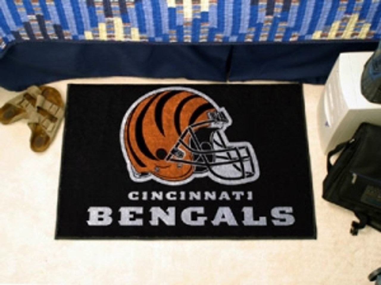 Cincinnati Bengals Rug - Starter Style, Helmet Design - Special Order - Sports Collectibles, Sports Memorabilia, Sports Fan Shop, Sports Gifts