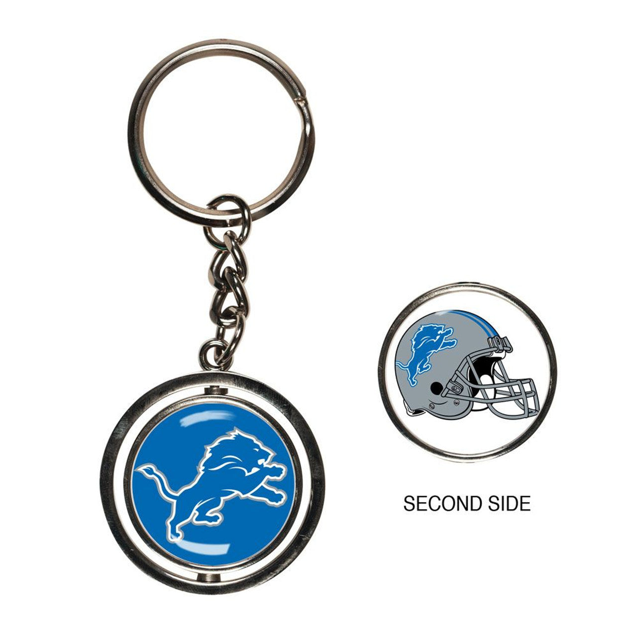 Detroit Lions Key Ring Spinner Style - Special Order - Sports Collectibles, Sports Memorabilia, Sports Fan Shop, Sports Gifts