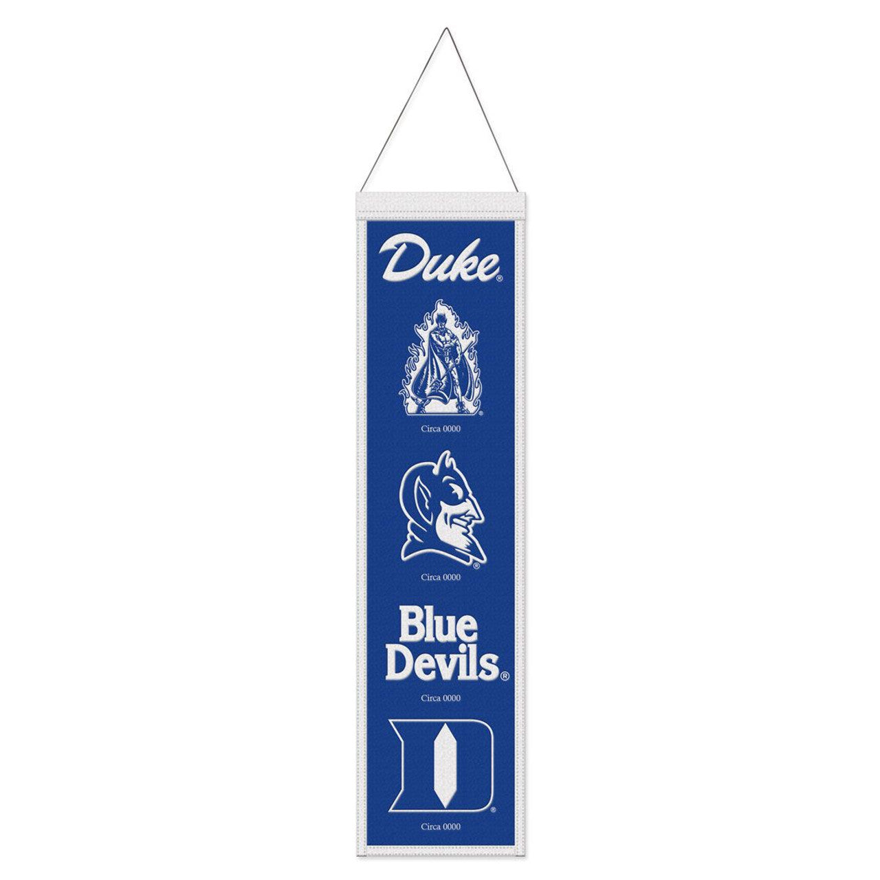 Duke Blue Devils Banner Wool 8x32 Heritage Evolution Design - Sports Collectibles, Sports Memorabilia, Sports Fan Shop, Sports Gifts