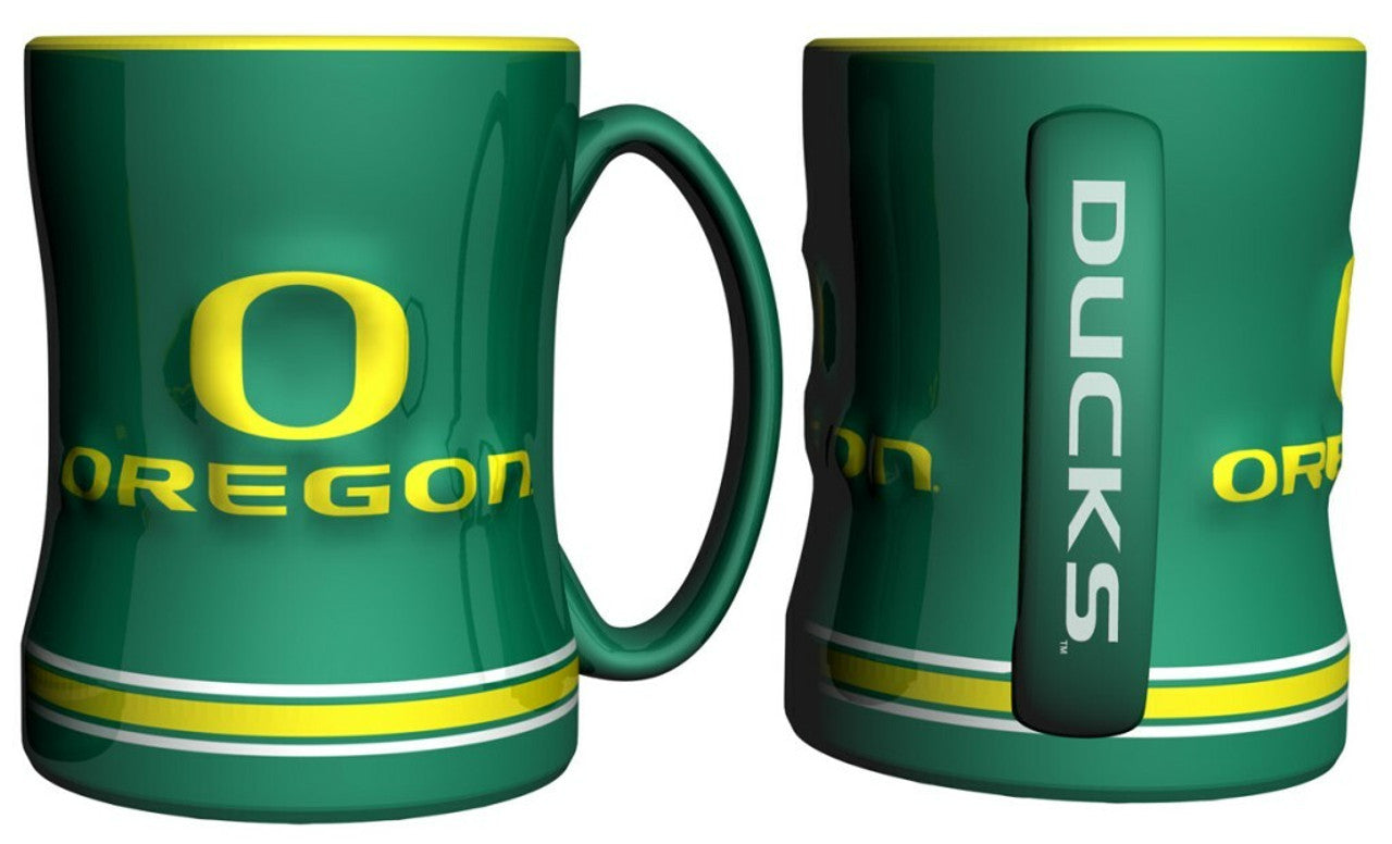 Oregon Ducks Coffee Mug 14oz Sculpted Relief - Sports Collectibles, Sports Memorabilia, Sports Fan Shop, Sports Gifts