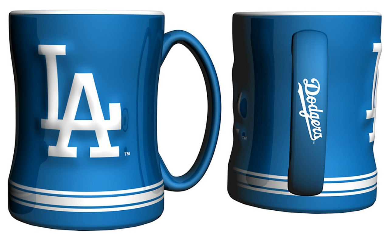 Los Angeles Dodgers Coffee Mug 14oz Sculpted Relief Team Color - Sports Collectibles, Sports Memorabilia, Sports Fan Shop, Sports Gifts