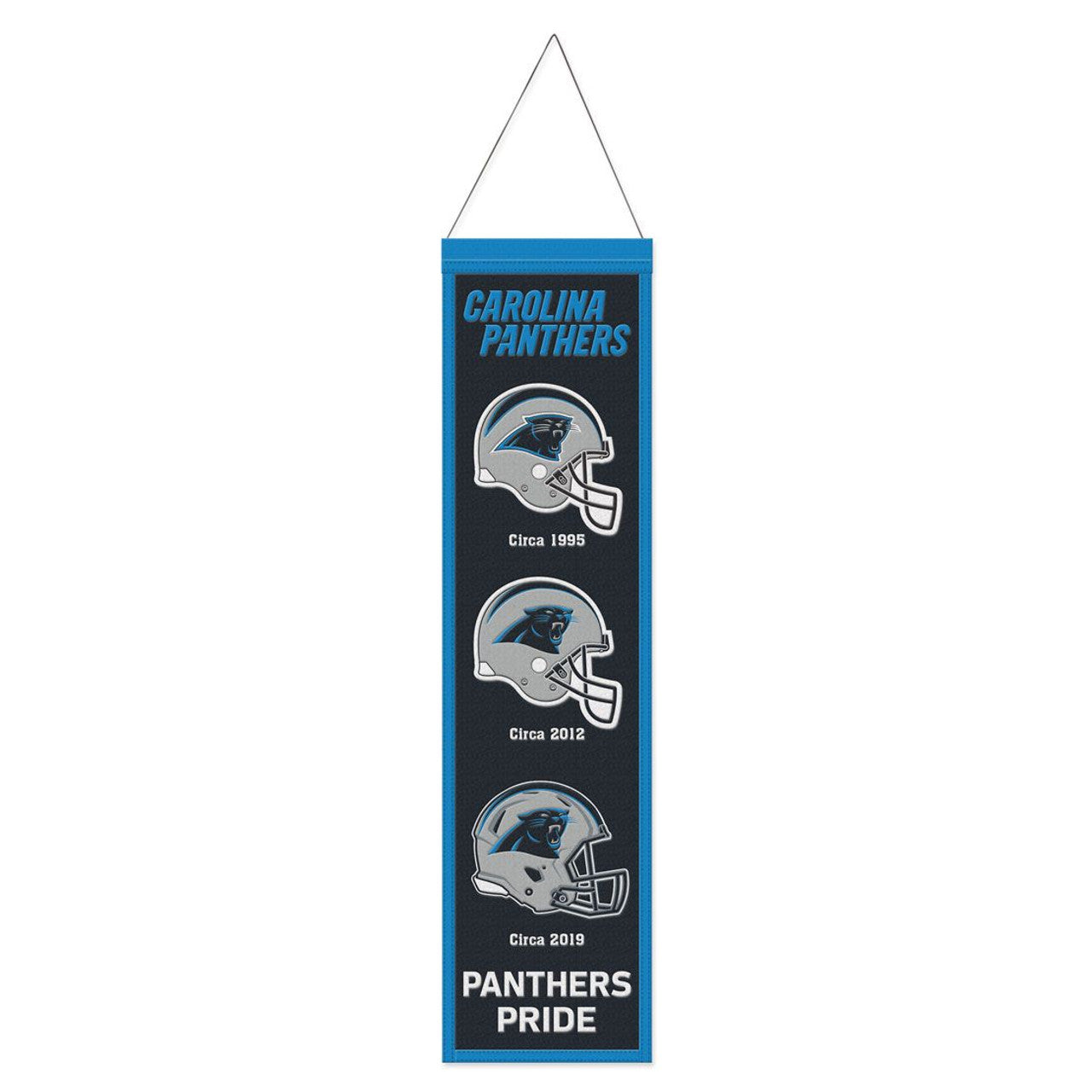 Carolina Panthers Banner Wool 8x32 Heritage Evolution Design - Sports Collectibles, Sports Memorabilia, Sports Fan Shop, Sports Gifts