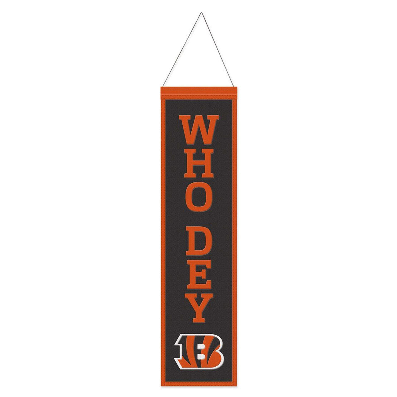 Cincinnati Bengals Banner Wool 8x32 Heritage Slogan Design - Special Order - Sports Collectibles, Sports Memorabilia, Sports Fan Shop, Sports Gifts