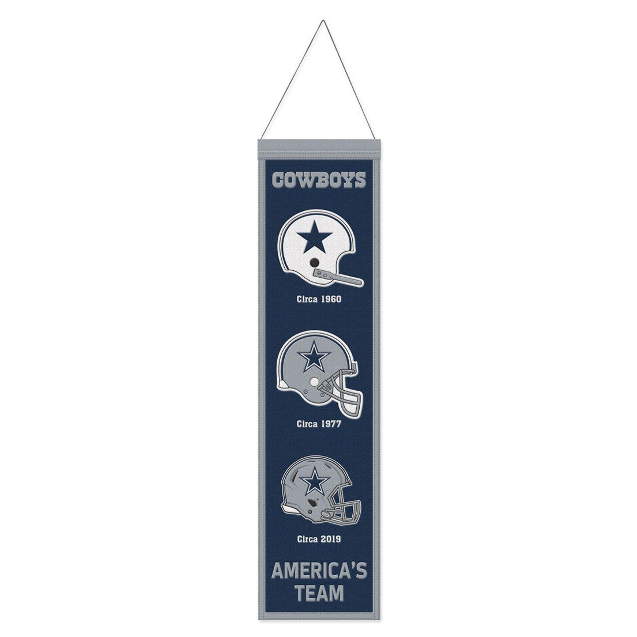 Dallas Cowboys Banner Wool 8x32 Heritage Evolution Design - Sports Collectibles, Sports Memorabilia, Sports Fan Shop, Sports Gifts