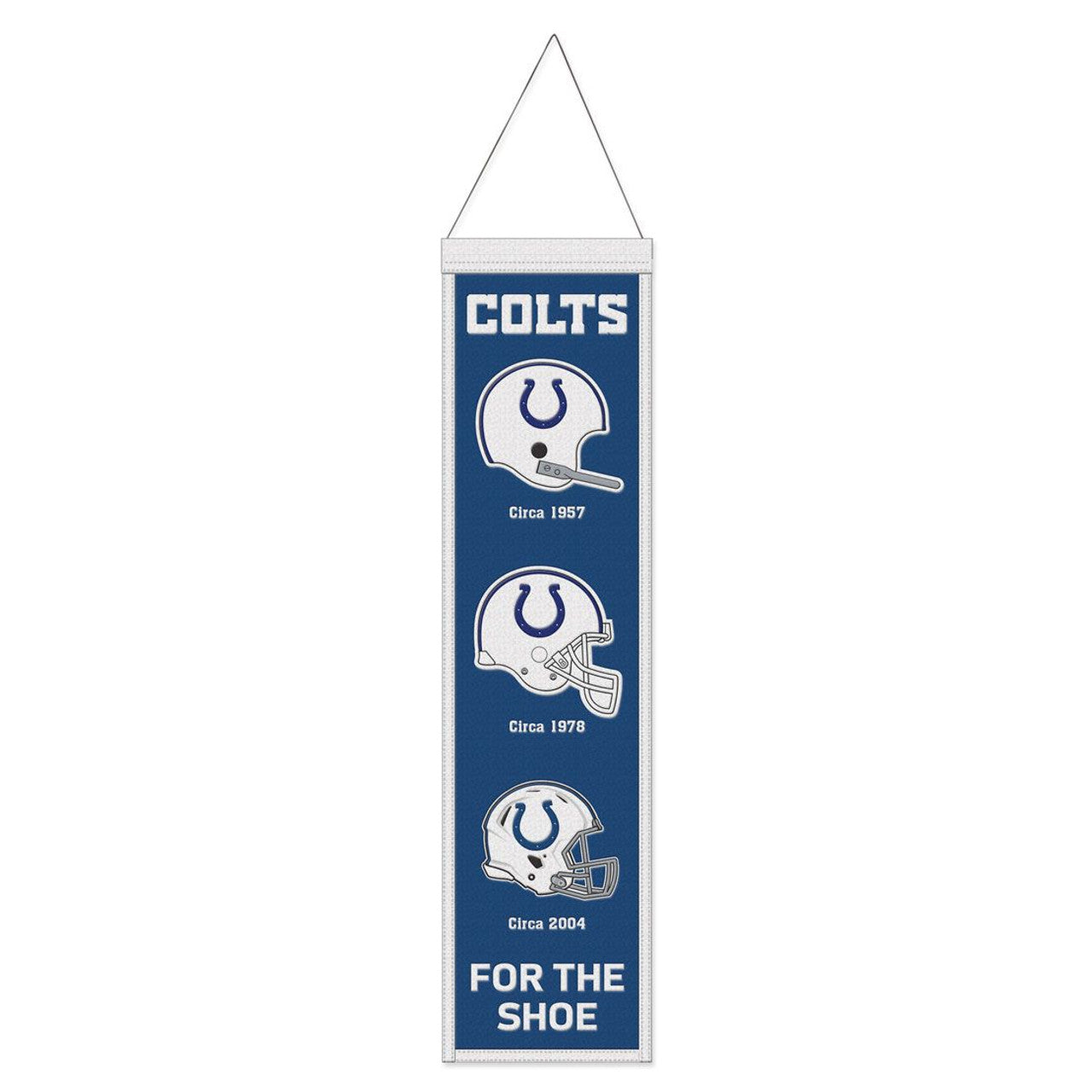 Indianapolis Colts Banner Wool 8x32 Heritage Evolution Design - Sports Collectibles, Sports Memorabilia, Sports Fan Shop, Sports Gifts