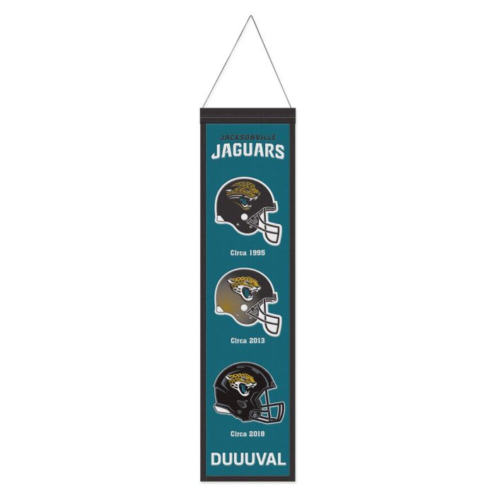Jacksonville Jaguars Wool Banner 8" x 32" - Sports Collectibles, Sports Memorabilia, Sports Fan Shop, Sports Gifts