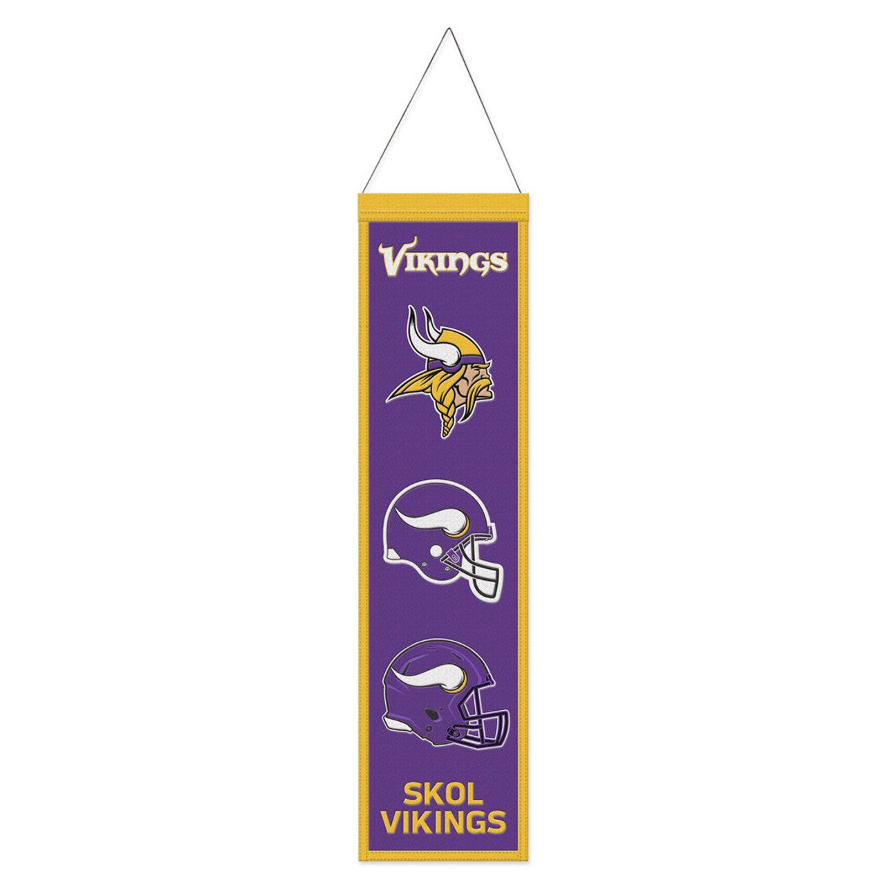 Minnesota Vikings Banner Wool 8x32 Heritage Evolution Design - Sports Collectibles, Sports Memorabilia, Sports Fan Shop, Sports Gifts