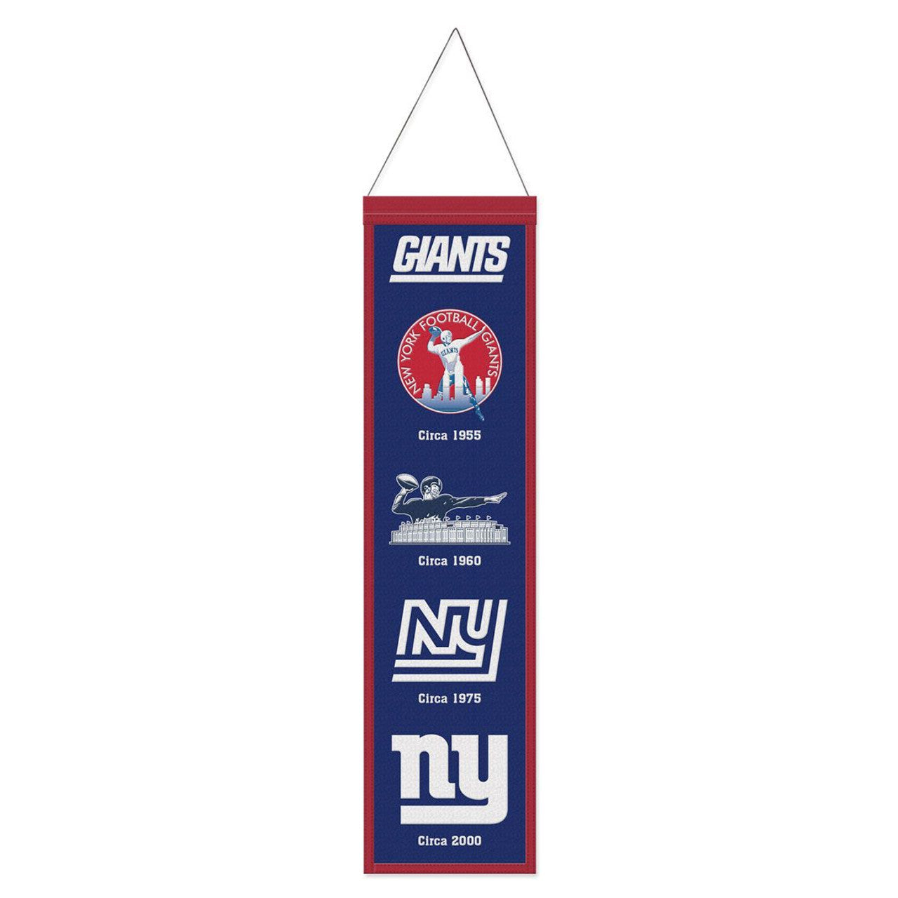 New York Giants Banner Wool 8x32 Heritage Evolution Design - Sports Collectibles, Sports Memorabilia, Sports Fan Shop, Sports Gifts