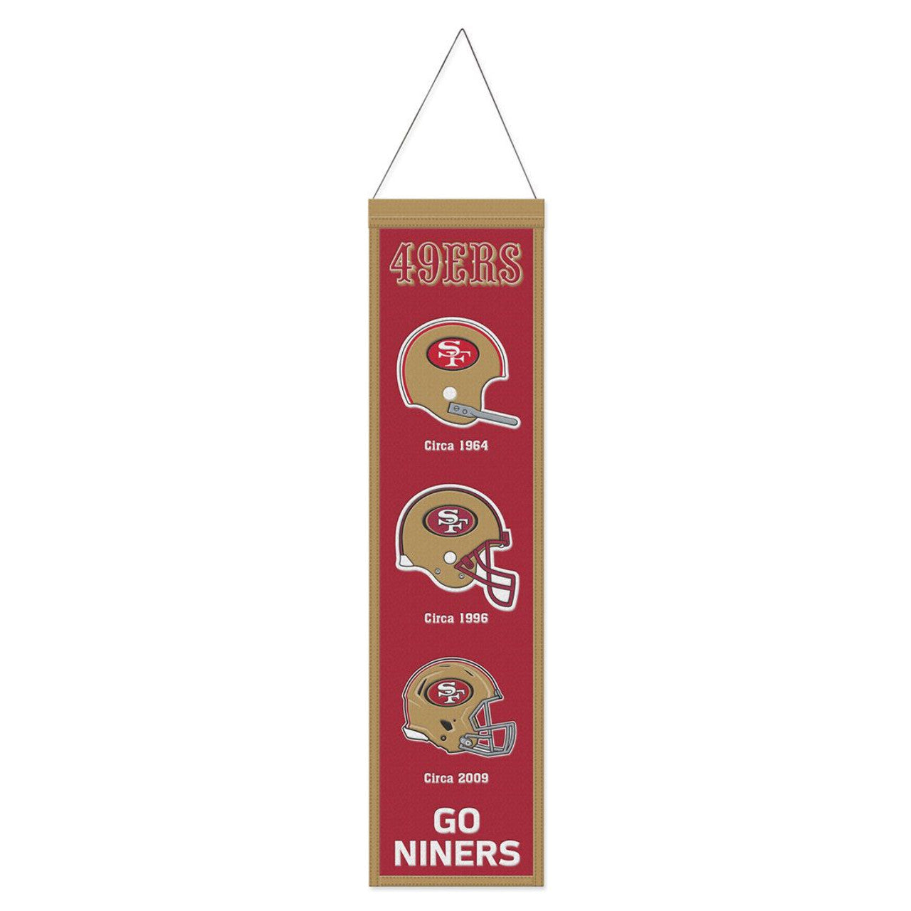 San Francisco 49ers Banner Wool 8x32 Heritage Evolution Design - Sports Collectibles, Sports Memorabilia, Sports Fan Shop, Sports Gifts