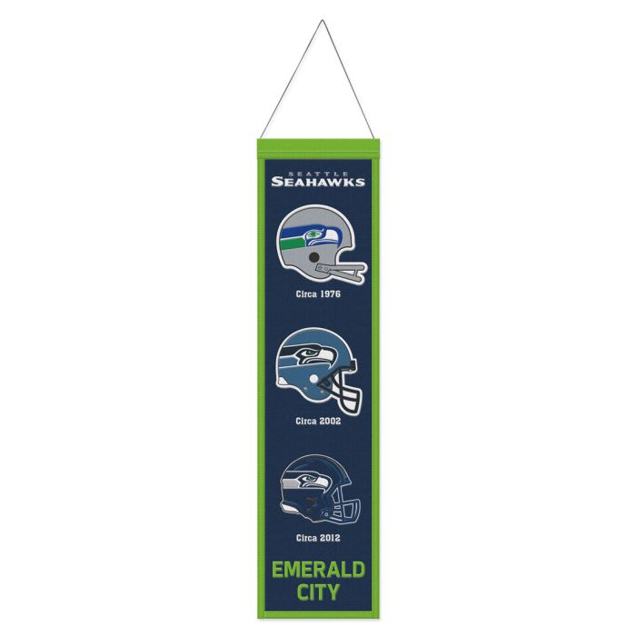 Seattle Seahawks Wool Banner 8" x 32" - Sports Collectibles, Sports Memorabilia, Sports Fan Shop, Sports Gifts