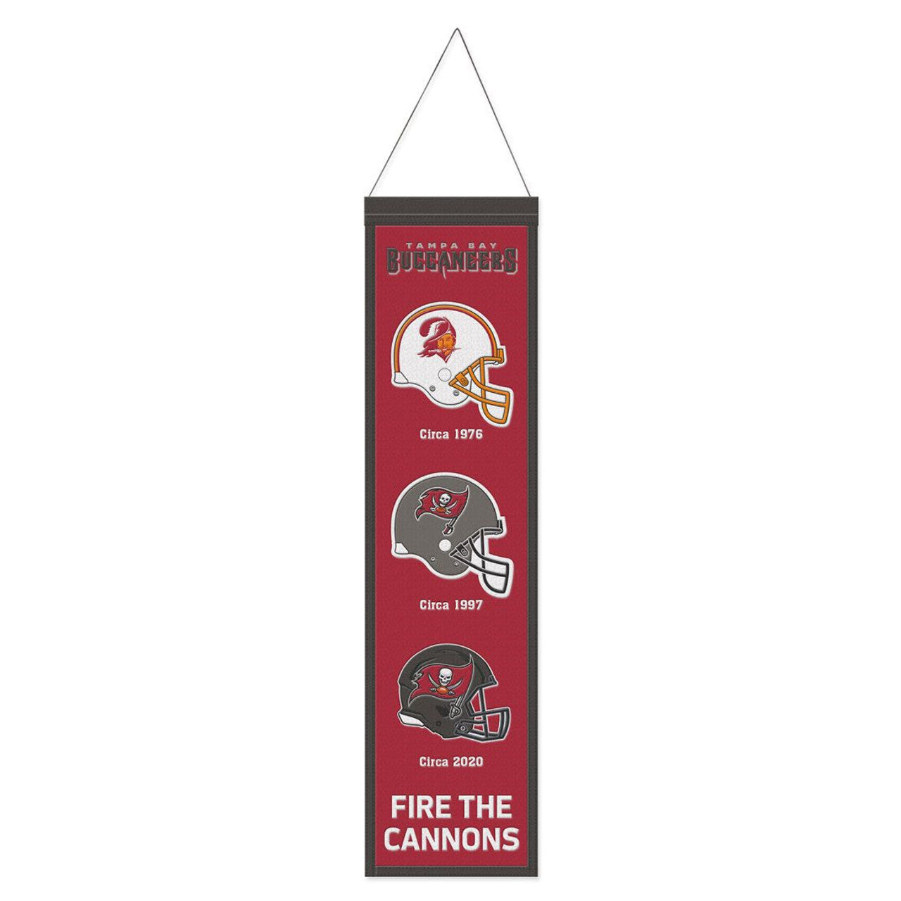 Tampa Bay Buccaneers Banner Wool 8x32 Heritage Evolution Design - Sports Collectibles, Sports Memorabilia, Sports Fan Shop, Sports Gifts