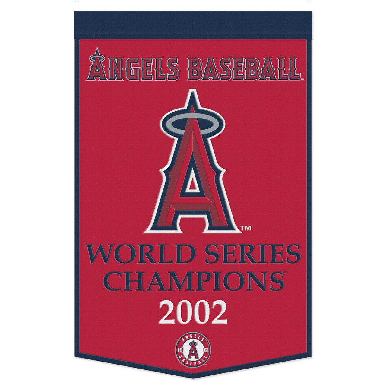 Los Angeles Angels Banner Wool 24x38 Dynasty Champ Design - Special Order - Sports Collectibles, Sports Memorabilia, Sports Fan Shop, Sports Gifts