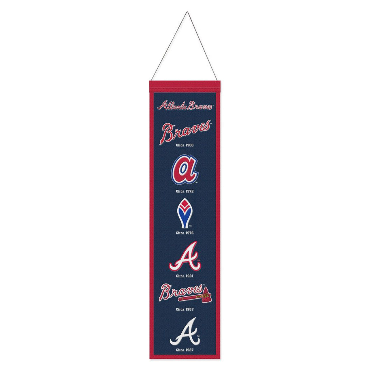 Atlanta Braves Banner Wool 8x32 Heritage Evolution Design - Sports Collectibles, Sports Memorabilia, Sports Fan Shop, Sports Gifts