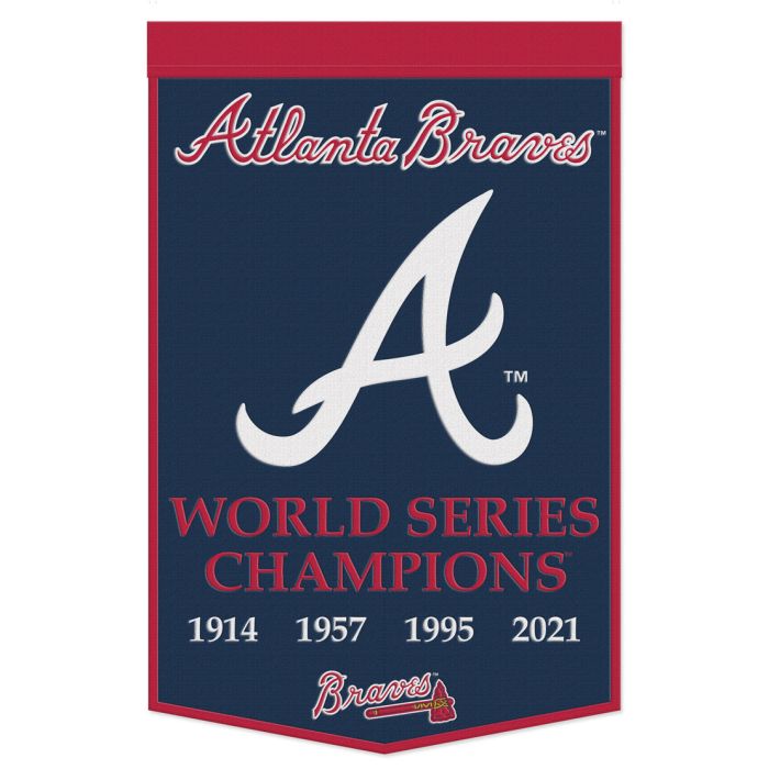 ATLANTA BRAVES WOOL BANNER 24" X 38" - 757 Sports Collectibles