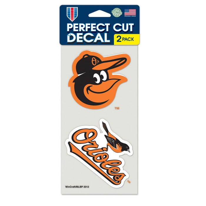 Baltimore Orioles Perfect Cut Decal set of two 4"x4" - Sports Collectibles, Sports Memorabilia, Sports Fan Shop, Sports Gifts