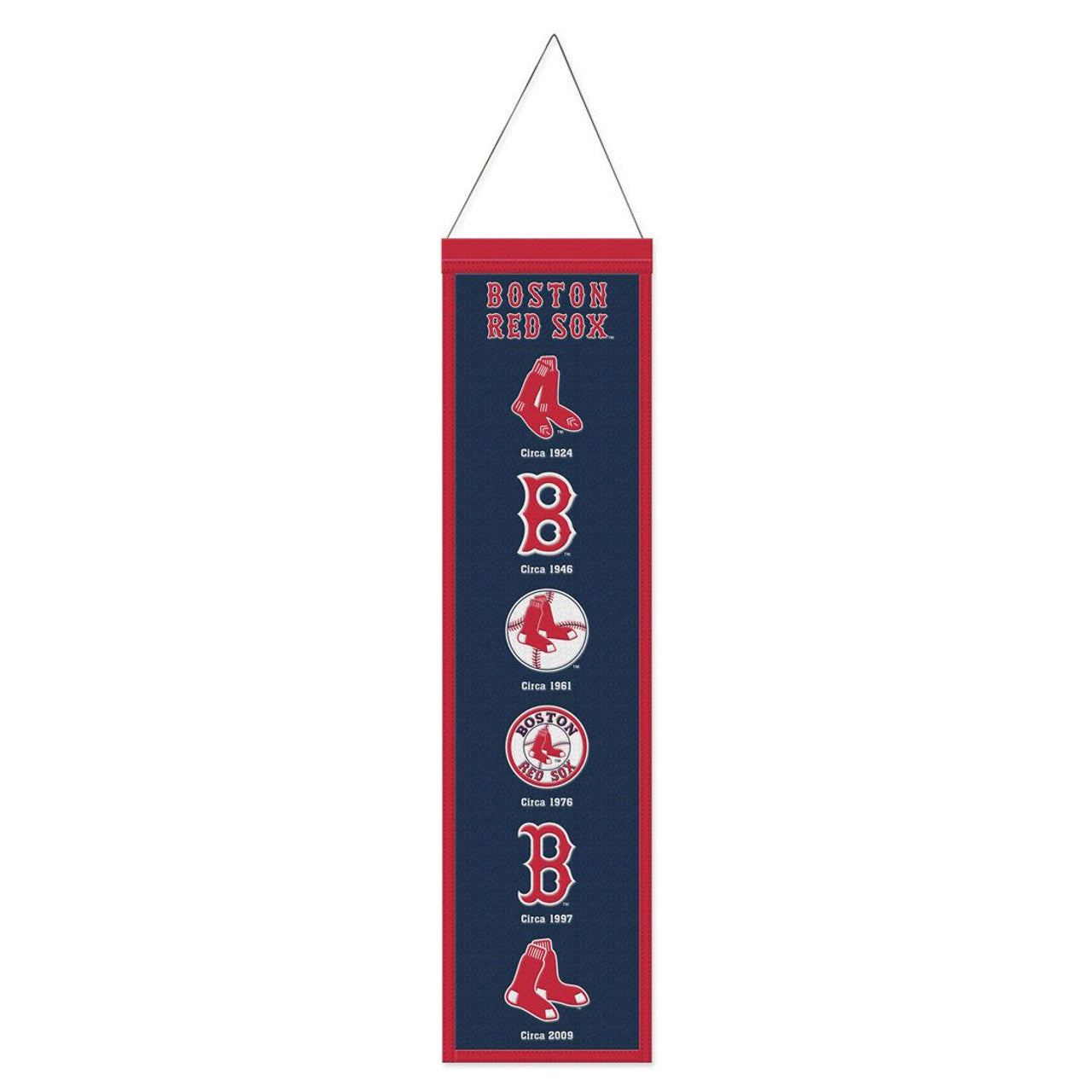 Boston Red Sox Banner Wool 8x32 Heritage Evolution Design - Sports Collectibles, Sports Memorabilia, Sports Fan Shop, Sports Gifts