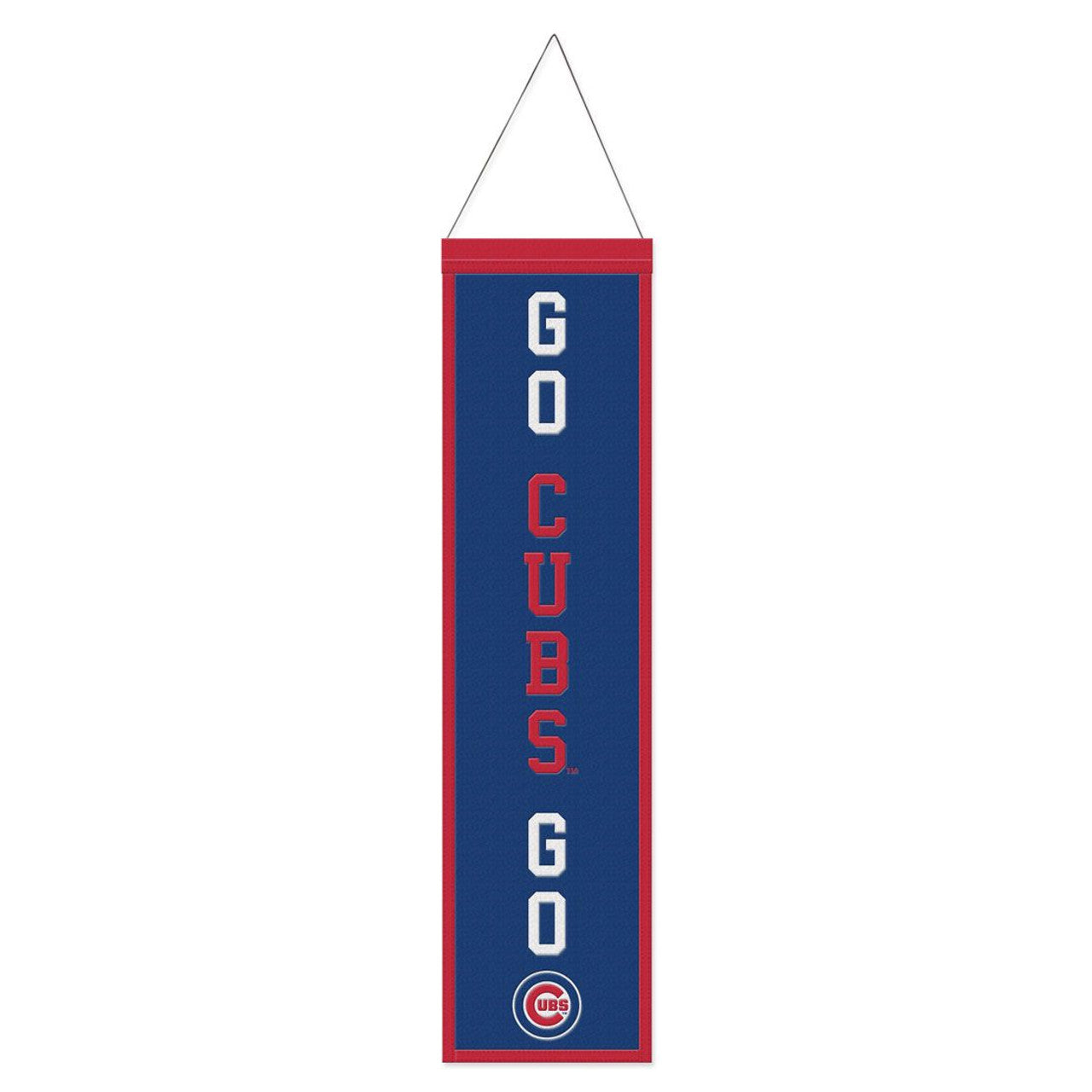 Chicago Cubs Banner Wool 8x32 Heritage Slogan Design - Special Order - Sports Collectibles, Sports Memorabilia, Sports Fan Shop, Sports Gifts