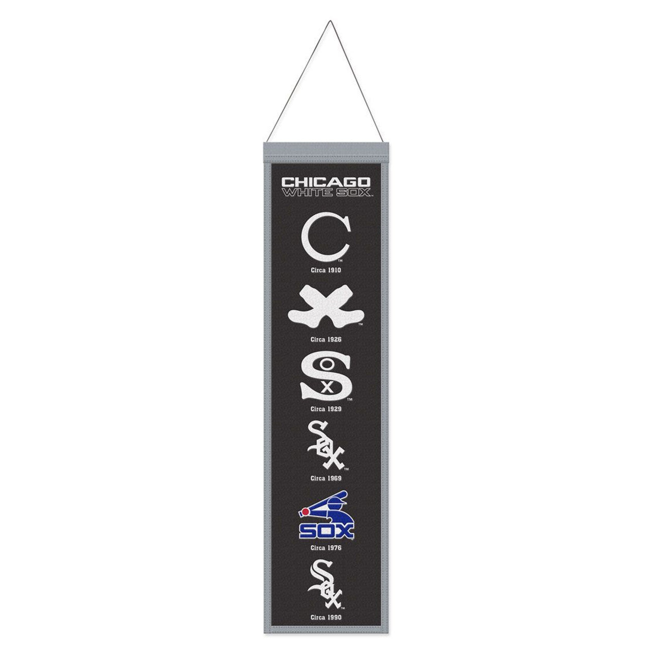 Chicago White Sox Banner Wool 8x32 Heritage Evolution Design - Sports Collectibles, Sports Memorabilia, Sports Fan Shop, Sports Gifts