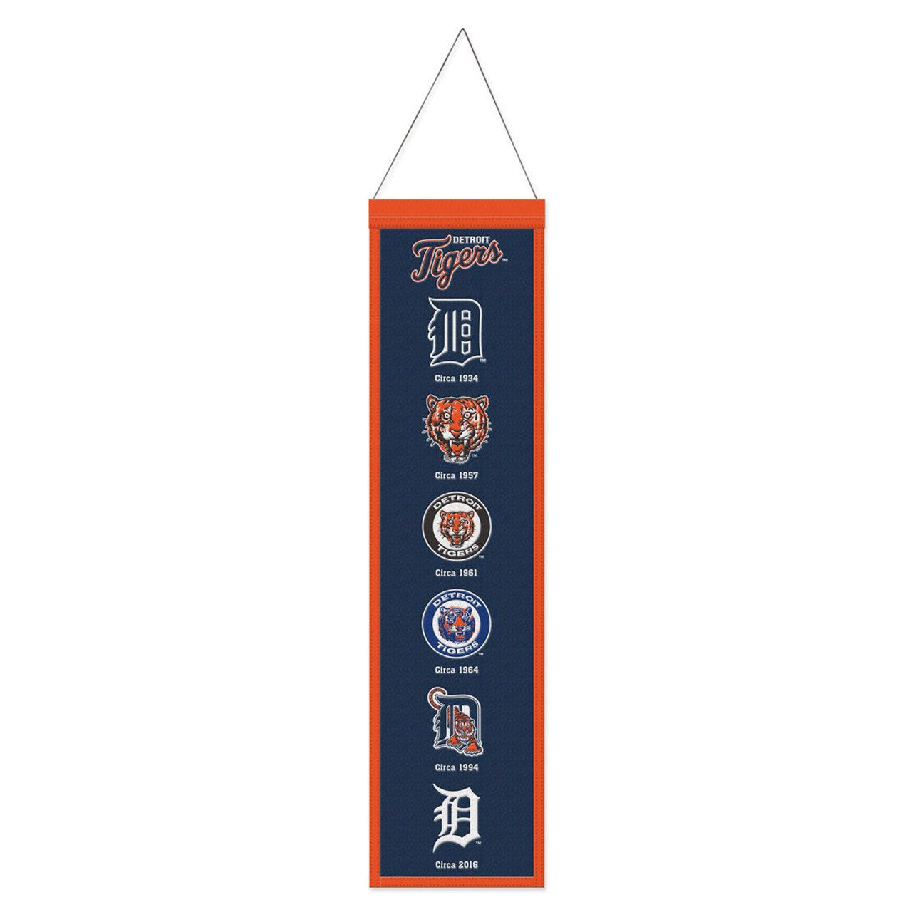 Detroit Tigers Banner Wool 8x32 Heritage Evolution Design - Sports Collectibles, Sports Memorabilia, Sports Fan Shop, Sports Gifts