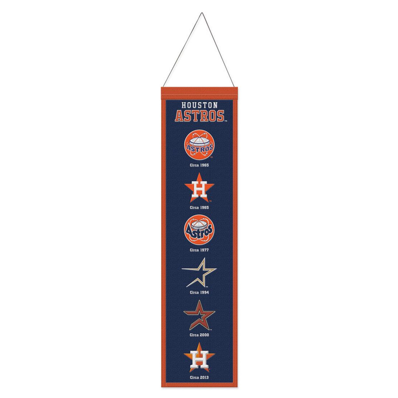 Houston Astros Banner Wool 8x32 Heritage Evolution Design - Sports Collectibles, Sports Memorabilia, Sports Fan Shop, Sports Gifts