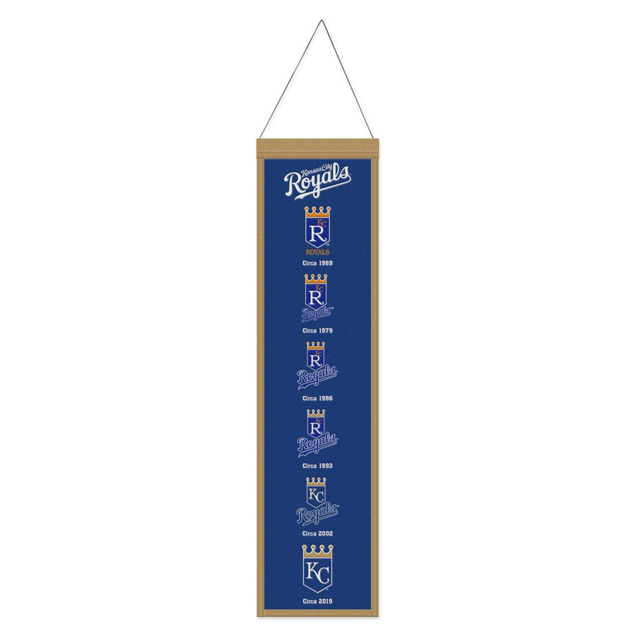 Kansas City Royals Banner Wool 8x32 Heritage Evolution Design - Sports Collectibles, Sports Memorabilia, Sports Fan Shop, Sports Gifts