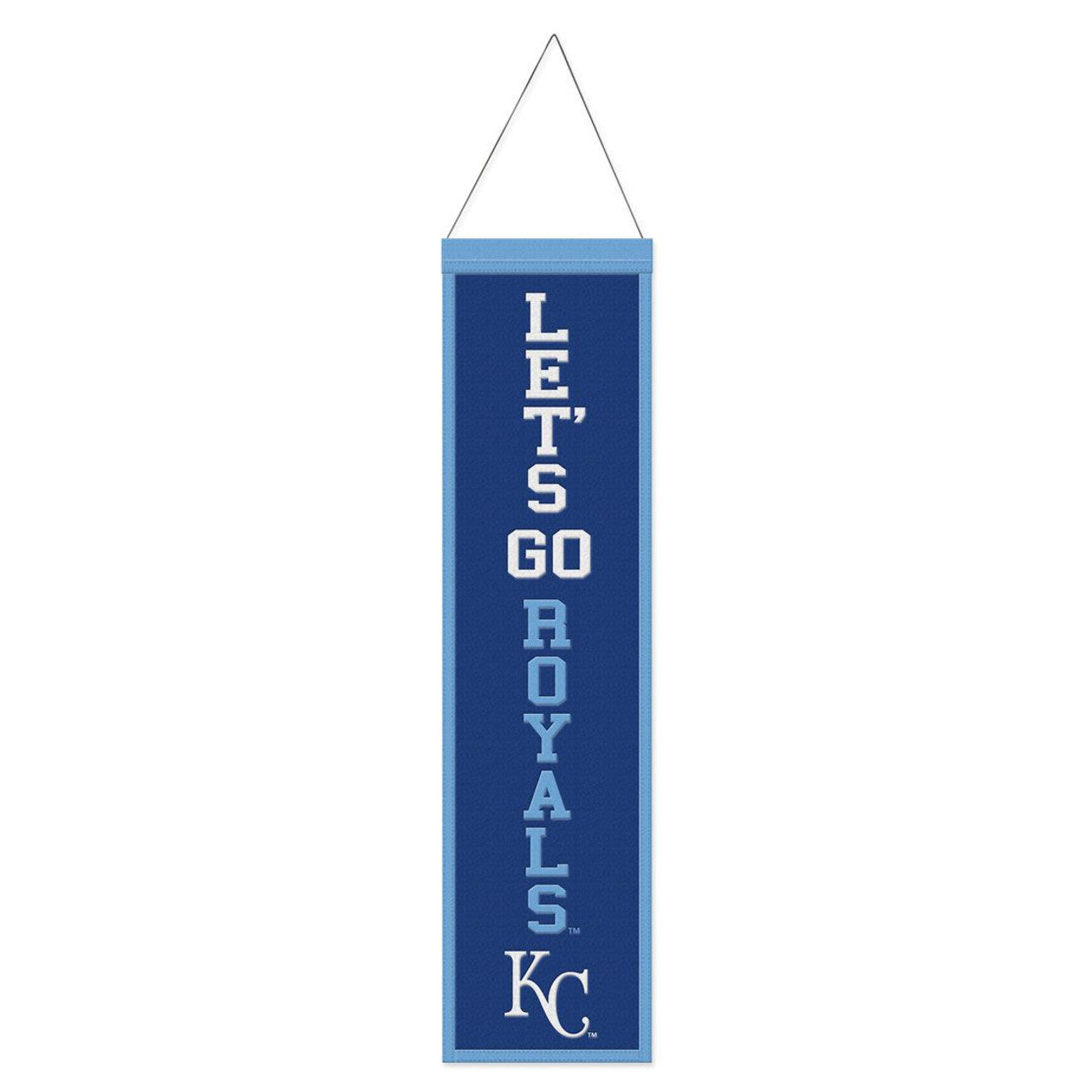 Kansas City Royals Banner Wool 8x32 Heritage Slogan Design - Special Order - Sports Collectibles, Sports Memorabilia, Sports Fan Shop, Sports Gifts