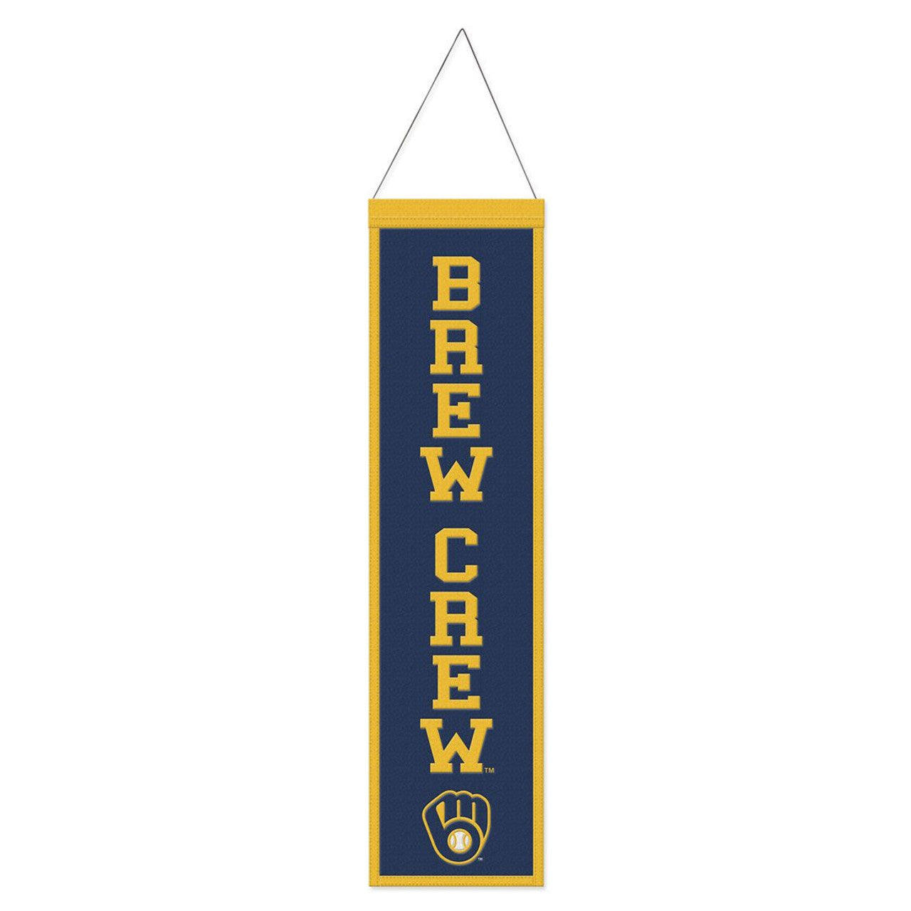Milwaukee Brewers Banner Wool 8x32 Heritage Slogan Design - Special Order - Sports Collectibles, Sports Memorabilia, Sports Fan Shop, Sports Gifts