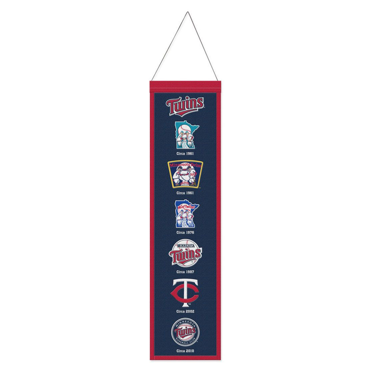 Minnesota Twins Banner Wool 8x32 Heritage Evolution Design - Sports Collectibles, Sports Memorabilia, Sports Fan Shop, Sports Gifts