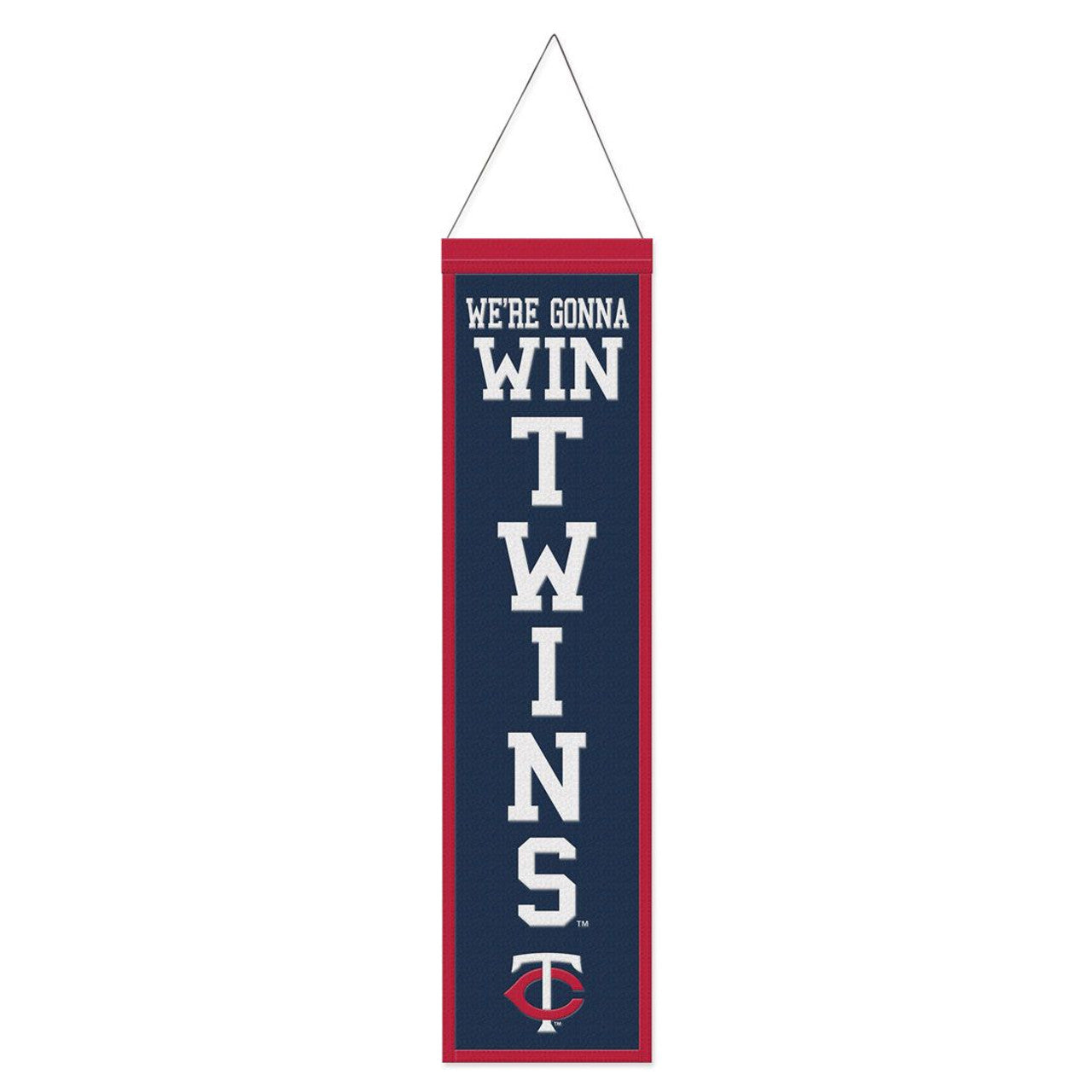 Minnesota Twins Banner Wool 8x32 Heritage Slogan Design - Special Order - Sports Collectibles, Sports Memorabilia, Sports Fan Shop, Sports Gifts