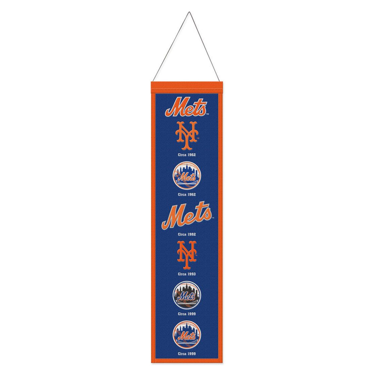 New York Mets Banner Wool 8x32 Heritage Evolution Design - Sports Collectibles, Sports Memorabilia, Sports Fan Shop, Sports Gifts