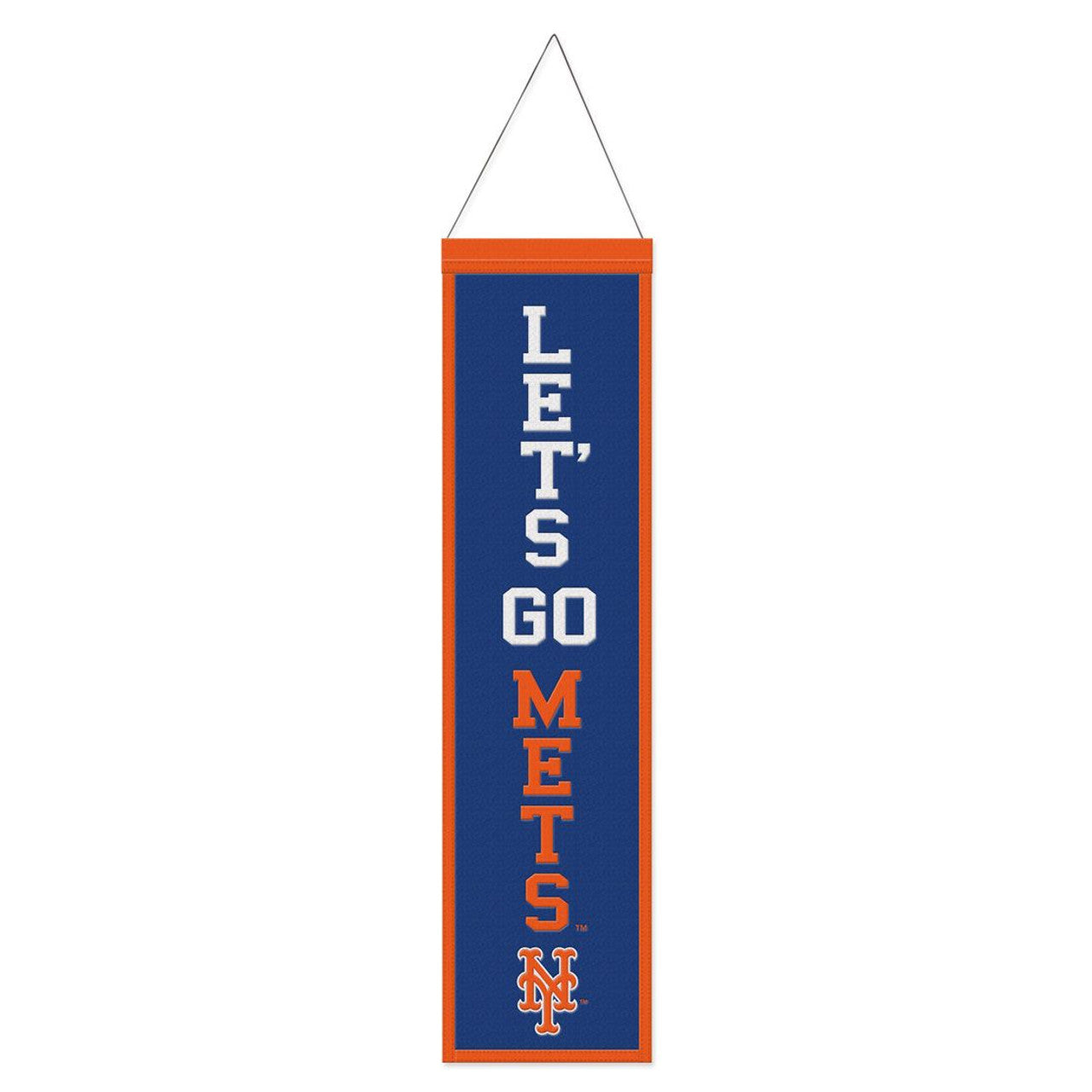New York Mets Banner Wool 8x32 Heritage Slogan Design - Special Order - Sports Collectibles, Sports Memorabilia, Sports Fan Shop, Sports Gifts