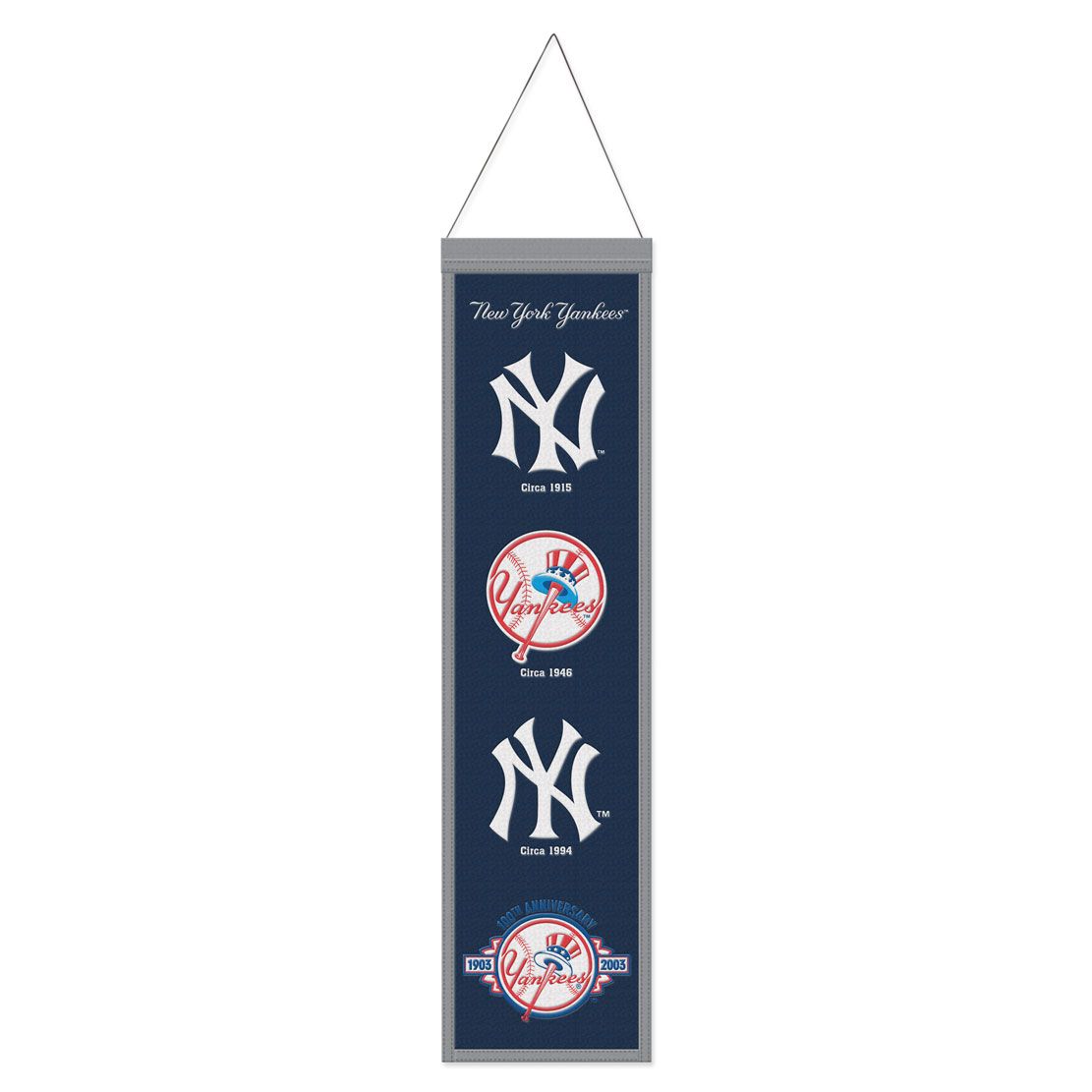 NEW YORK YANKEES WOOL BANNER 8" X 32" - 757 Sports Collectibles