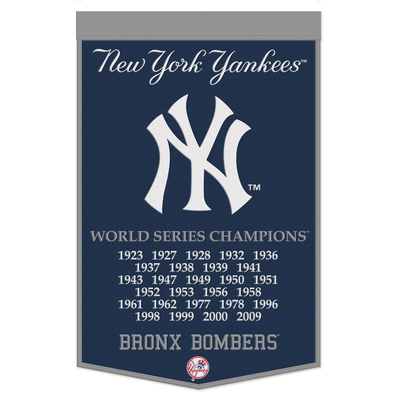 New York Yankees Banner Wool 24x38 Dynasty Champ Design - Sports Collectibles, Sports Memorabilia, Sports Fan Shop, Sports Gifts