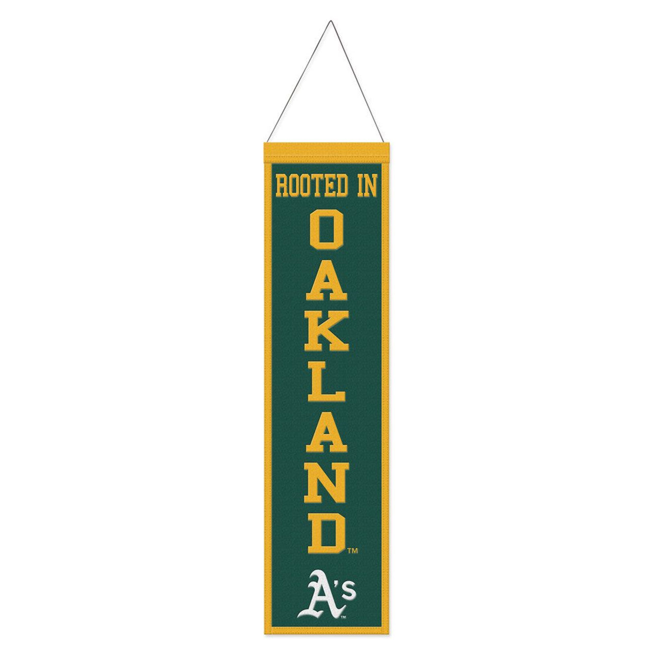 Oakland Athletics Banner Wool 8x32 Heritage Slogan Design - Special Order - Sports Collectibles, Sports Memorabilia, Sports Fan Shop, Sports Gifts