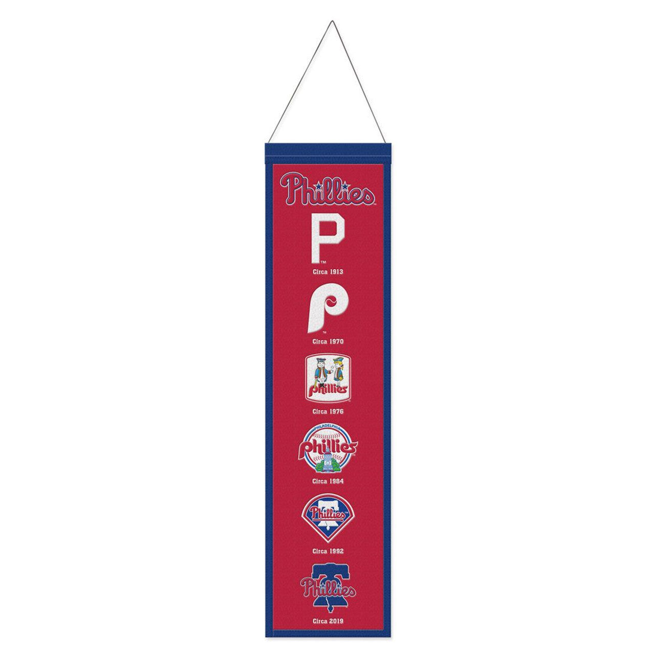 Philadelphia Phillies Banner Wool 8x32 Heritage Evolution Design - Sports Collectibles, Sports Memorabilia, Sports Fan Shop, Sports Gifts