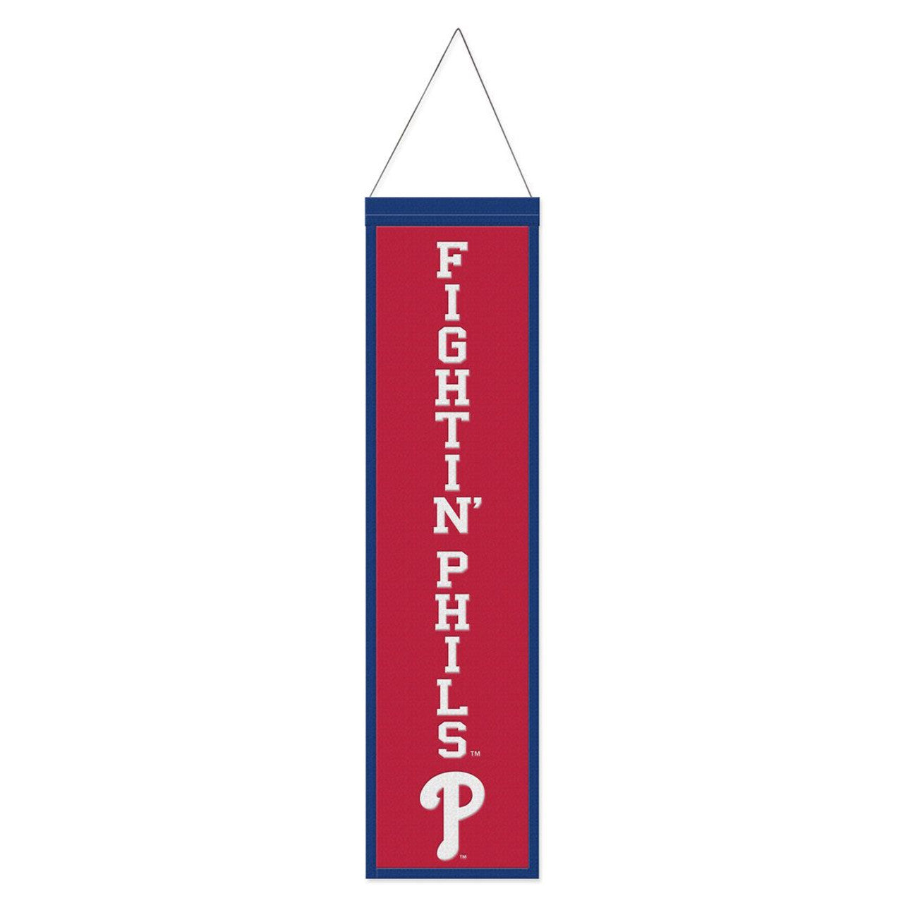 Philadelphia Phillies Banner Wool 8x32 Heritage Slogan Design - Special Order - Sports Collectibles, Sports Memorabilia, Sports Fan Shop, Sports Gifts