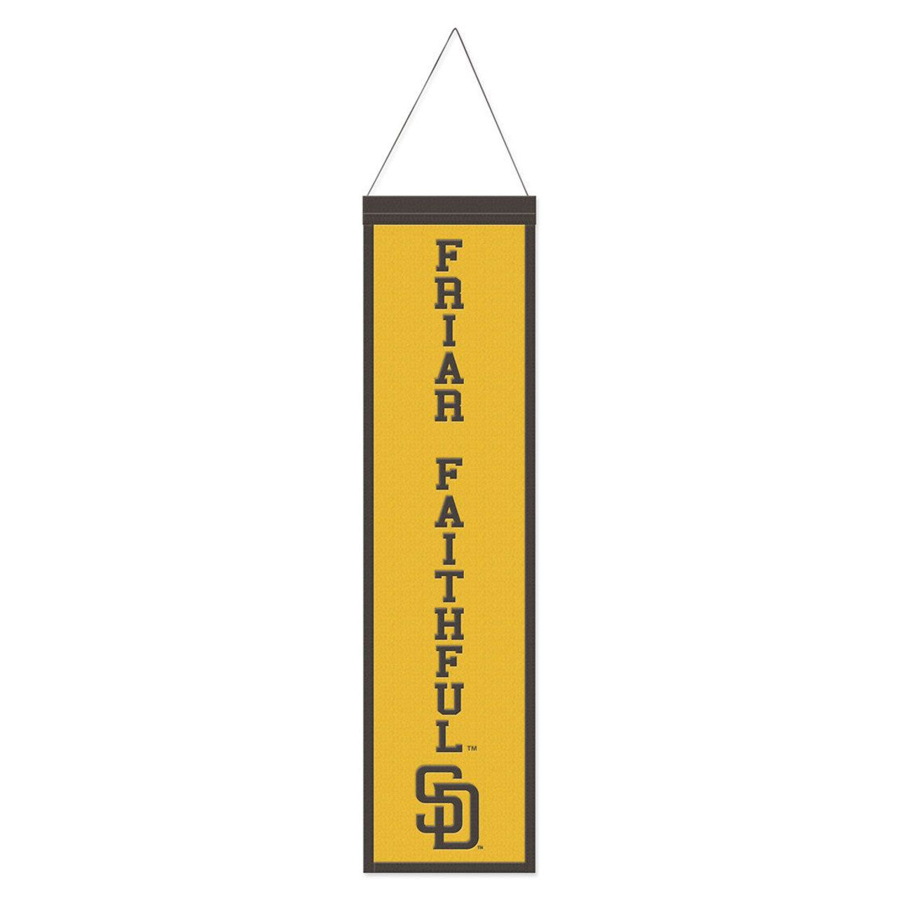 San Diego Padres Banner Wool 8x32 Heritage Slogan Design - Special Order - Sports Collectibles, Sports Memorabilia, Sports Fan Shop, Sports Gifts