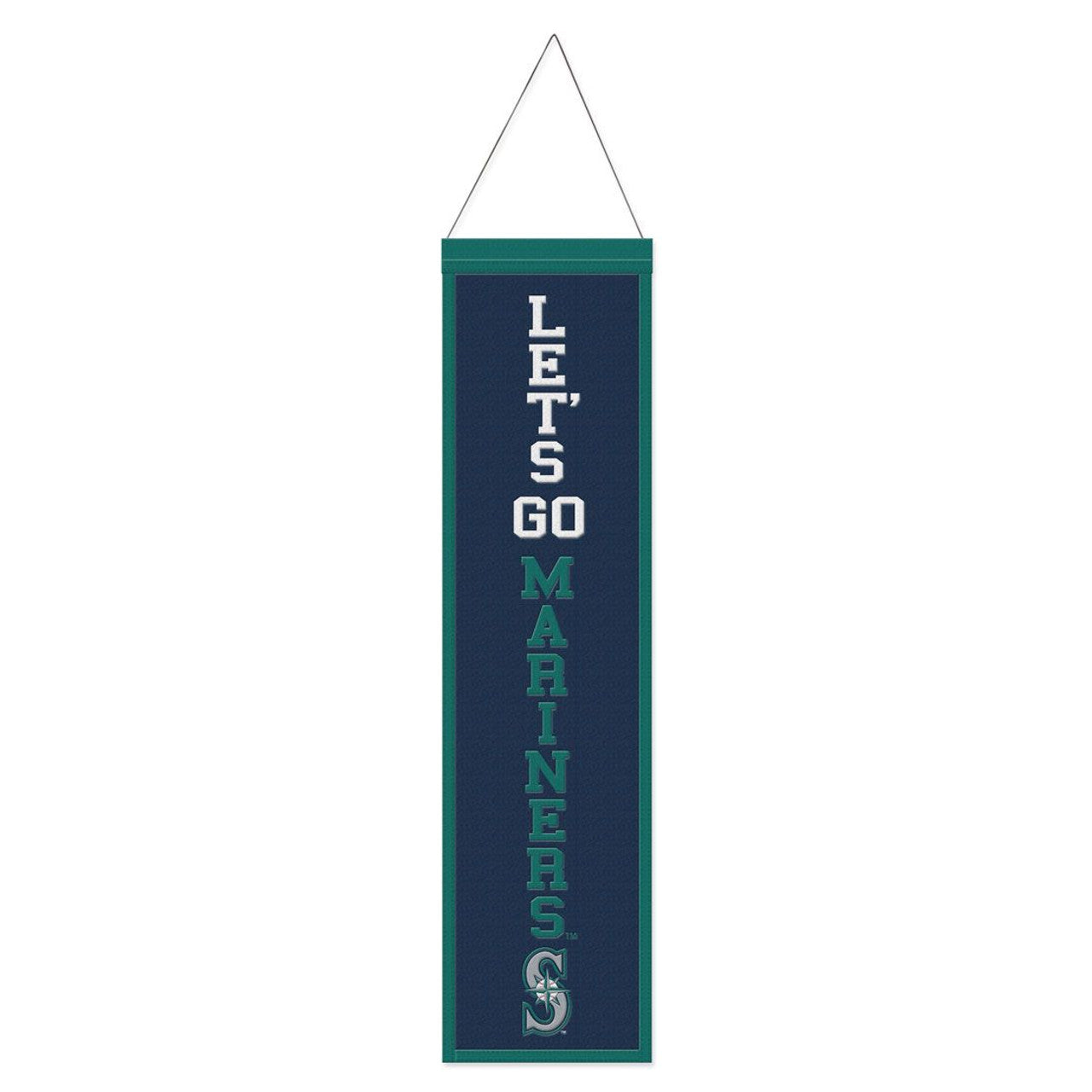 Seattle Mariners Banner Wool 8x32 Heritage Slogan Design - Special Order - Sports Collectibles, Sports Memorabilia, Sports Fan Shop, Sports Gifts