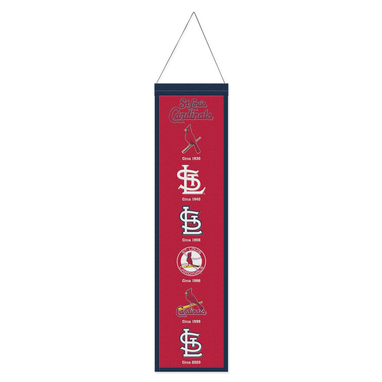 St. Louis Cardinals Banner Wool 8x32 Heritage Evolution Design - Sports Collectibles, Sports Memorabilia, Sports Fan Shop, Sports Gifts