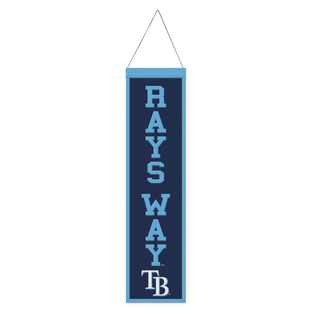 Tampa Bay Rays Banner Wool 8x32 Heritage Slogan Design - Special Order - Sports Collectibles, Sports Memorabilia, Sports Fan Shop, Sports Gifts