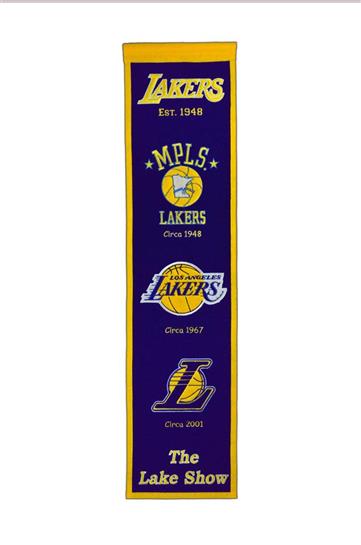 Los Angeles Lakers NBA Heritage Banner - Sports Collectibles, Sports Memorabilia, Sports Fan Shop, Sports Gifts