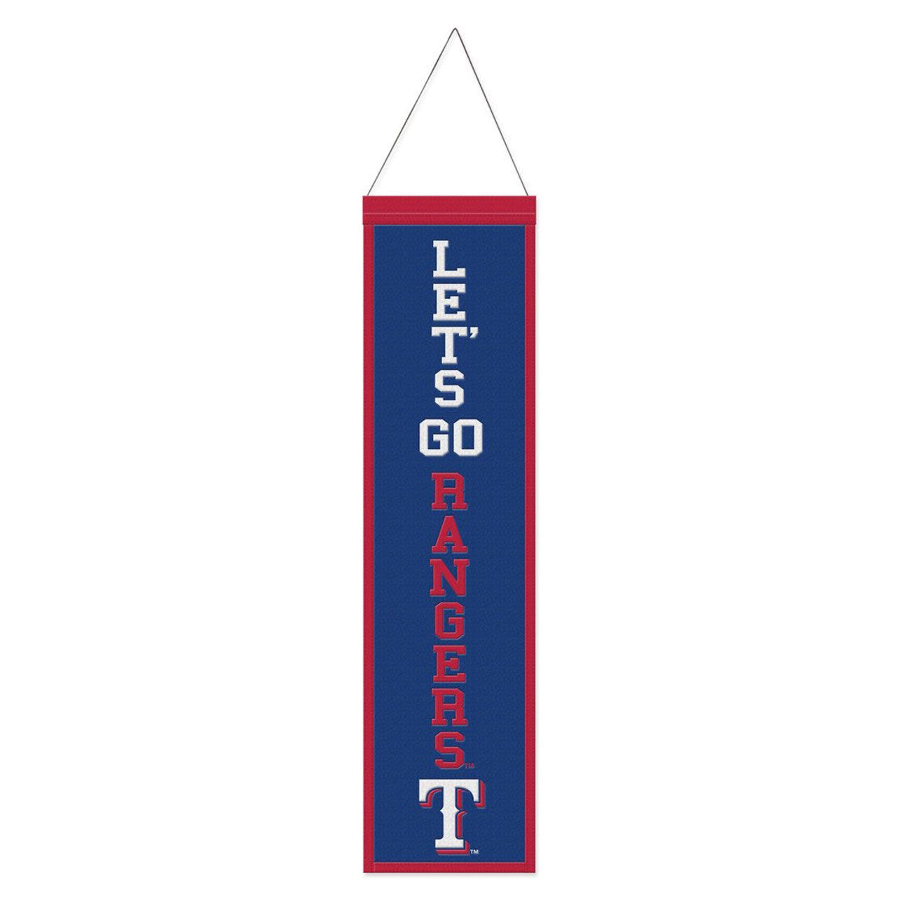 Texas Rangers Banner Wool 8x32 Heritage Slogan Design - Special Order - Sports Collectibles, Sports Memorabilia, Sports Fan Shop, Sports Gifts