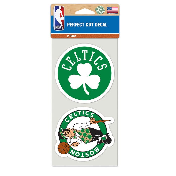 Boston Celtics Perfect Cut Decal set of two 4"x4" - Sports Collectibles, Sports Memorabilia, Sports Fan Shop, Sports Gifts