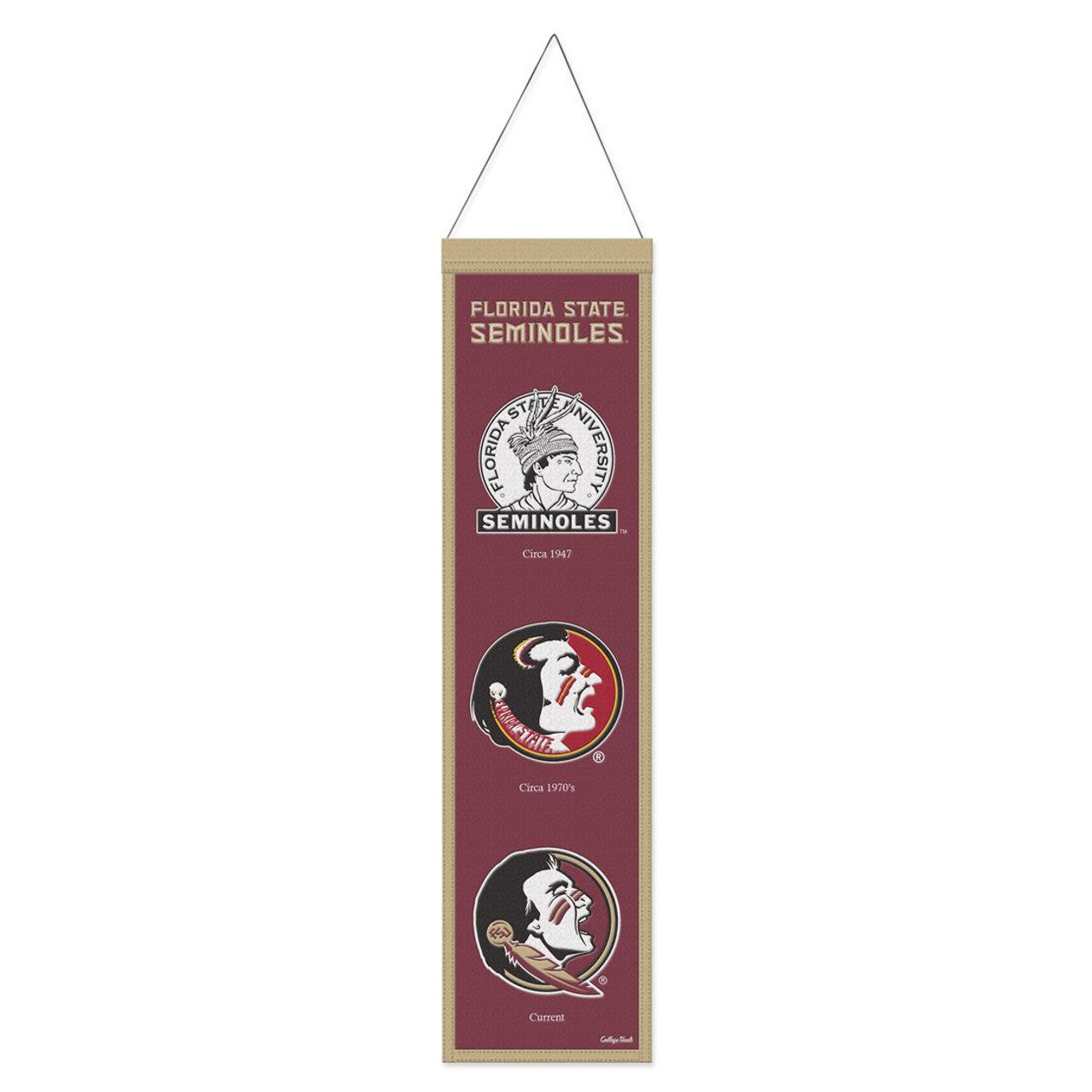 Florida State Seminoles Banner Wool 8x32 Heritage Evolution Design - Sports Collectibles, Sports Memorabilia, Sports Fan Shop, Sports Gifts