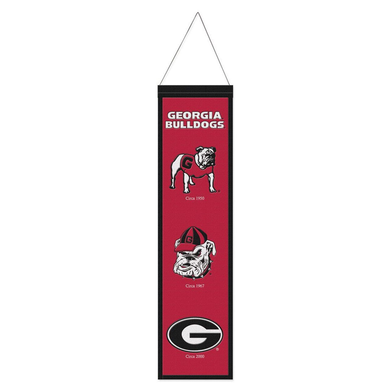 Georgia Bulldogs Banner Wool 8x32 Heritage Evolution Design - Sports Collectibles, Sports Memorabilia, Sports Fan Shop, Sports Gifts